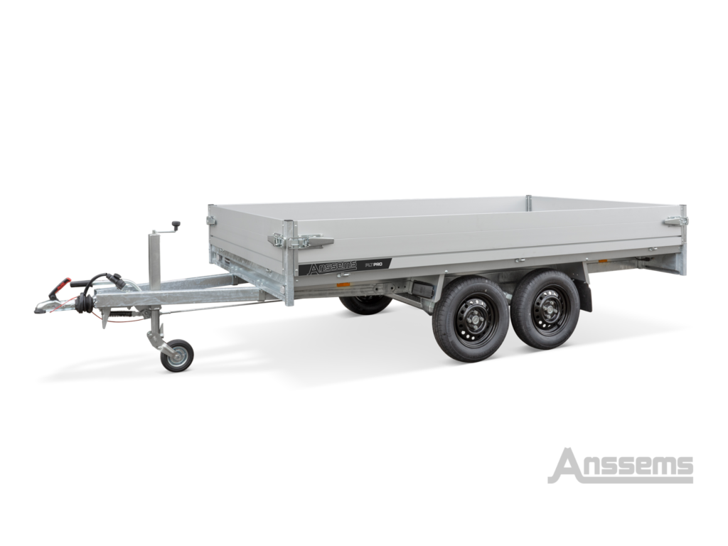 Anssems PLT-Pro 1350 plateauwagen tandemasser geremd L.251 x Br.150cm
