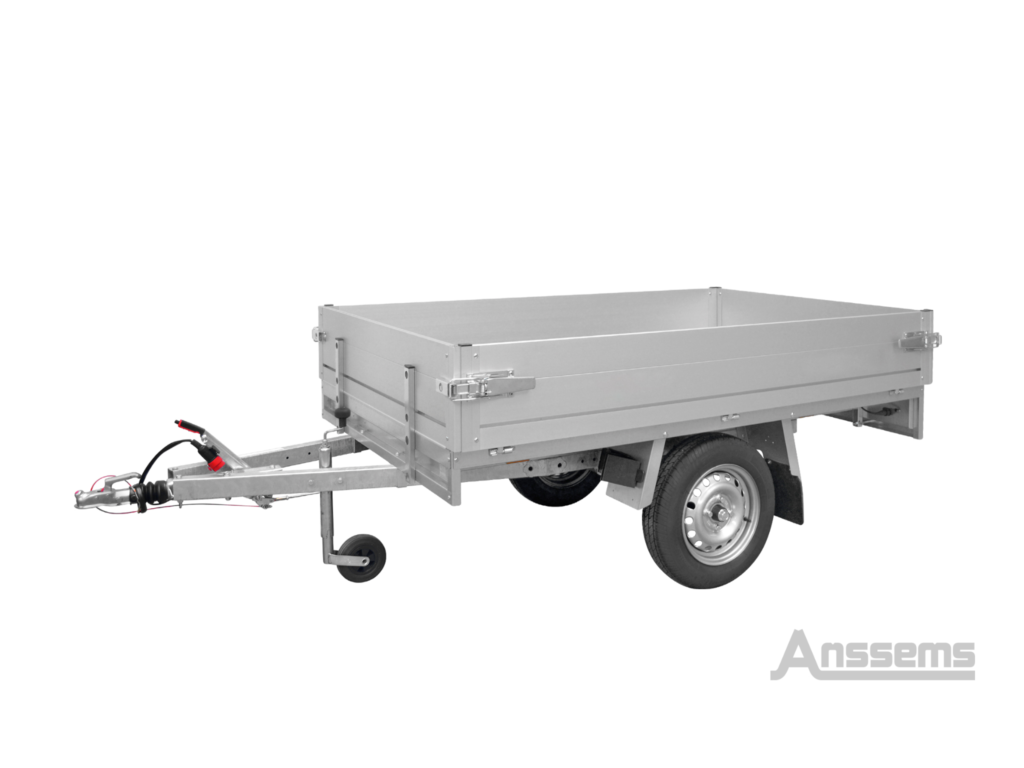 Anssems PLTB 1000 plateauwagen enkelasser geremd L.231 x Br.132cm