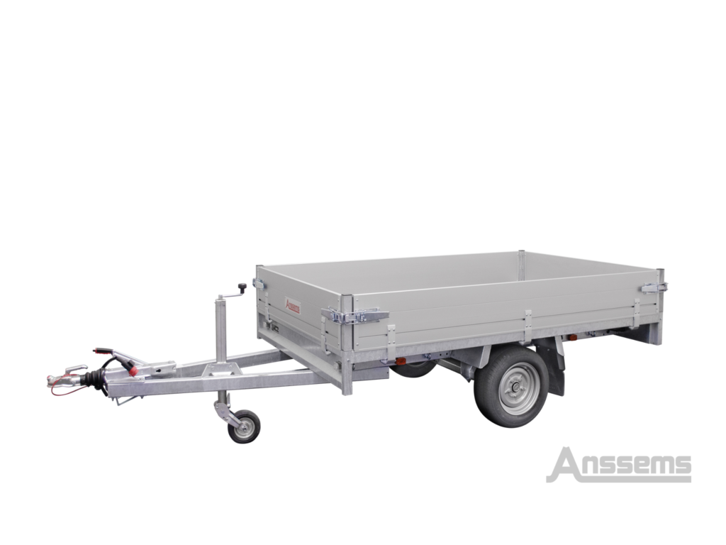 Anssems PSX 1350 plateauwagen enkelasser geremd L.251 x Br.153cm