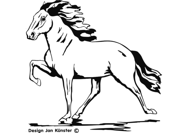 Motief dravend paard (926×900 mm) antraciet