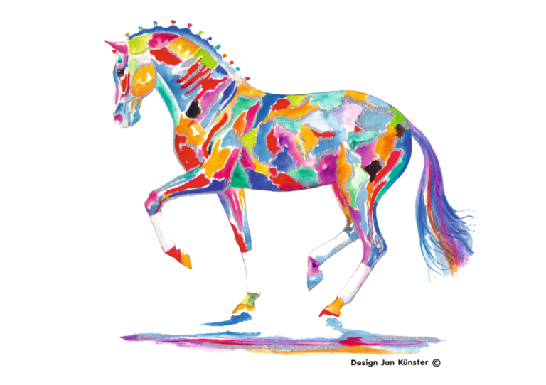 Motief Piaffe (370 x 330 mm), meerkleurig