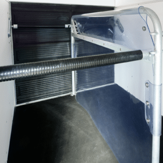 Transparant PVC tussenschot met bovendeel (stokmaat 165 cm).
